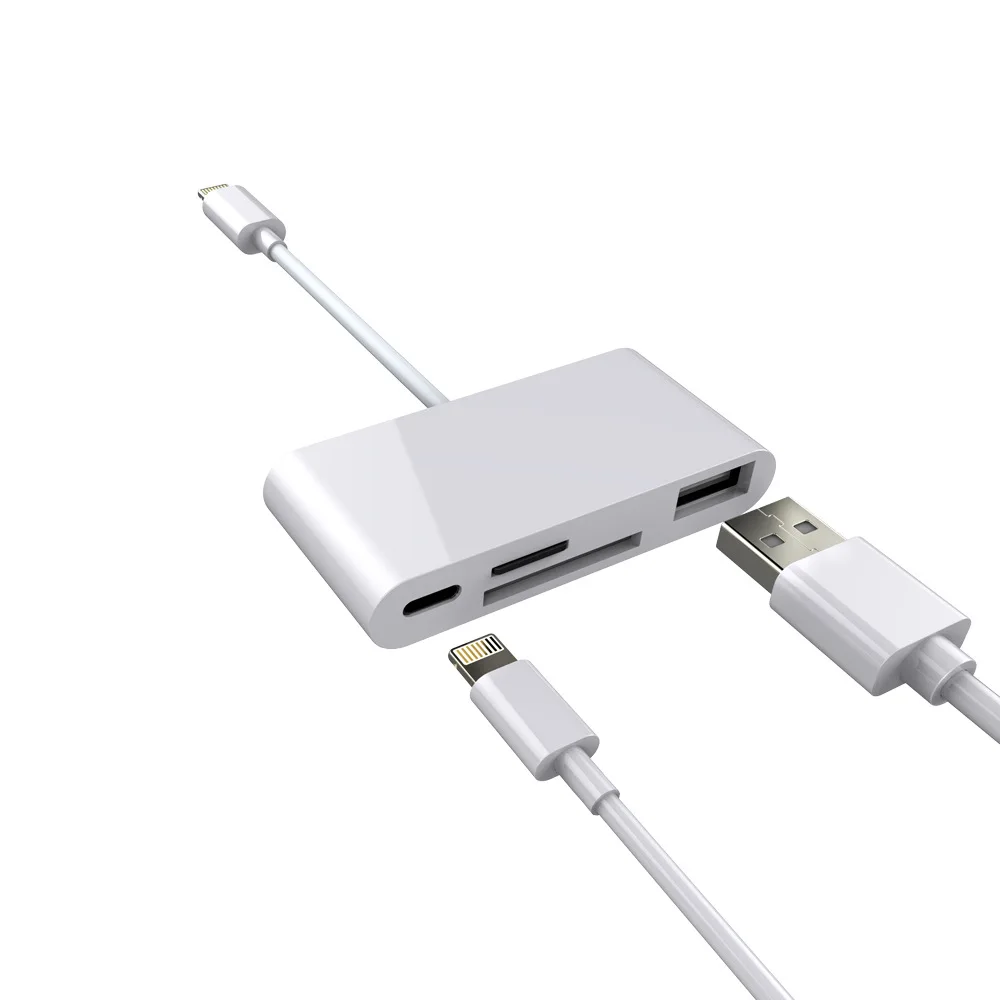 Четыре-в-одном для мобильного телефона USB2.0 кард-ридер подходит для Камера планшет устройство для считывания с tf-карт с зарядным устройством