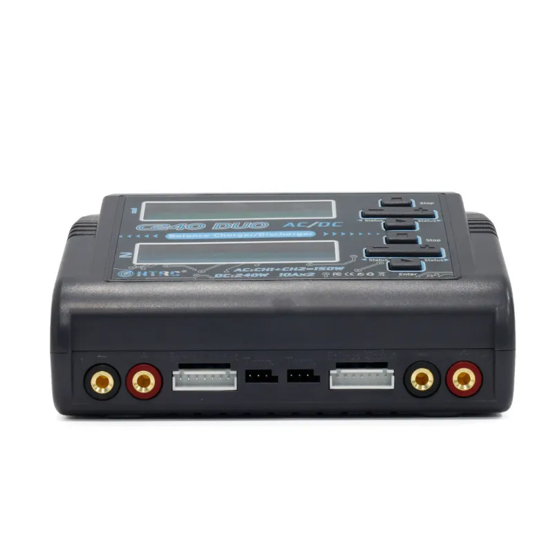 HTRC T240/C240 DUO AC 150 Вт DC 240 Вт 10A сенсорный экран двухканальный аккумулятор баланс зарядное устройство Dis зарядное устройство для модели радиоуправляемого дрона игрушки