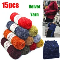 15pcs Silk Cotton Blended Yarn for Hand Knitting Soft Sweater Scarf Chenille Yarn Crochet 3.5mm Newest