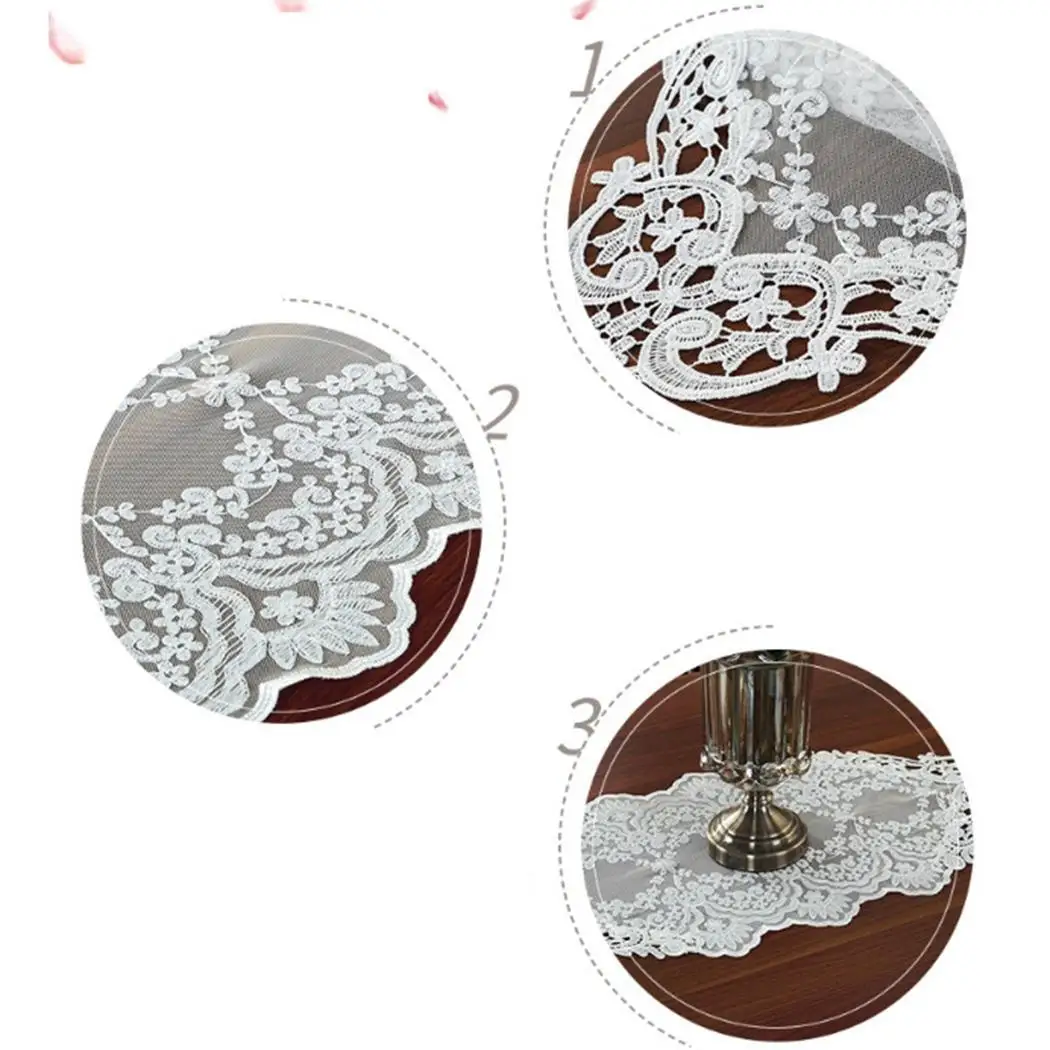 Простая кружевная скатерть белый стол светло-золотой телевизор обеденный | Дом и