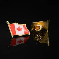 canada proud red maple leaf flag badge lapel tie backpack icon decoration wear pin brooch collection