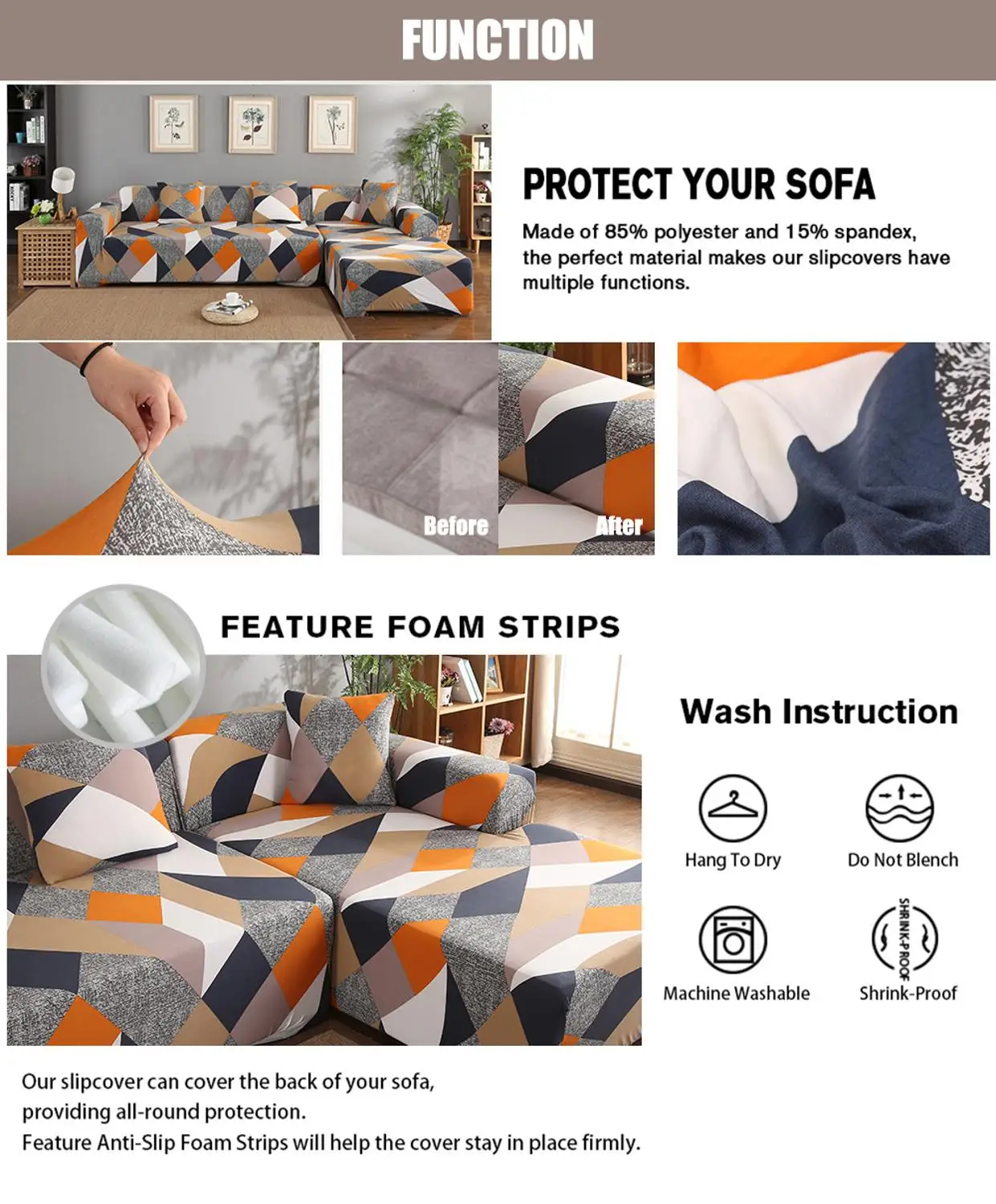 Чехол чехол на диван цветочным принтом растягивающееся эластичное хлопковое