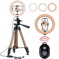 8inch led selfie ring light photography ringlight phone stand holder tripod circle fill light dimmable lamp trepied makeup