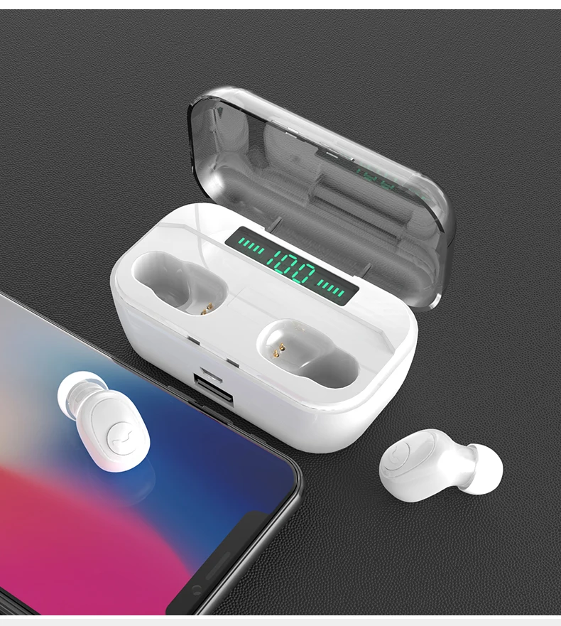 Беспроводные наушники Bluetooth 5 0 гарнитура с Hi Fi светодиодной подсветкой