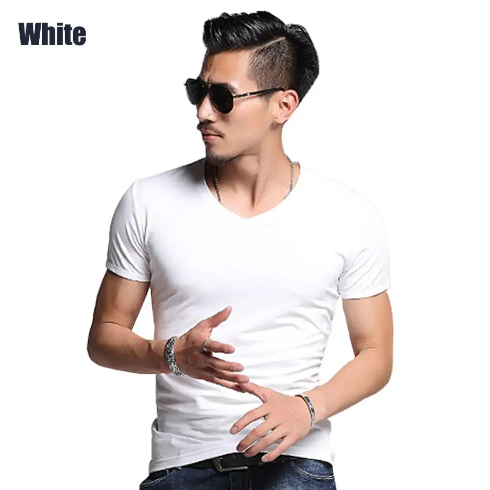 Мужская Летняя мода Slim Fit футболки мужской фитнес с короткими рукавами