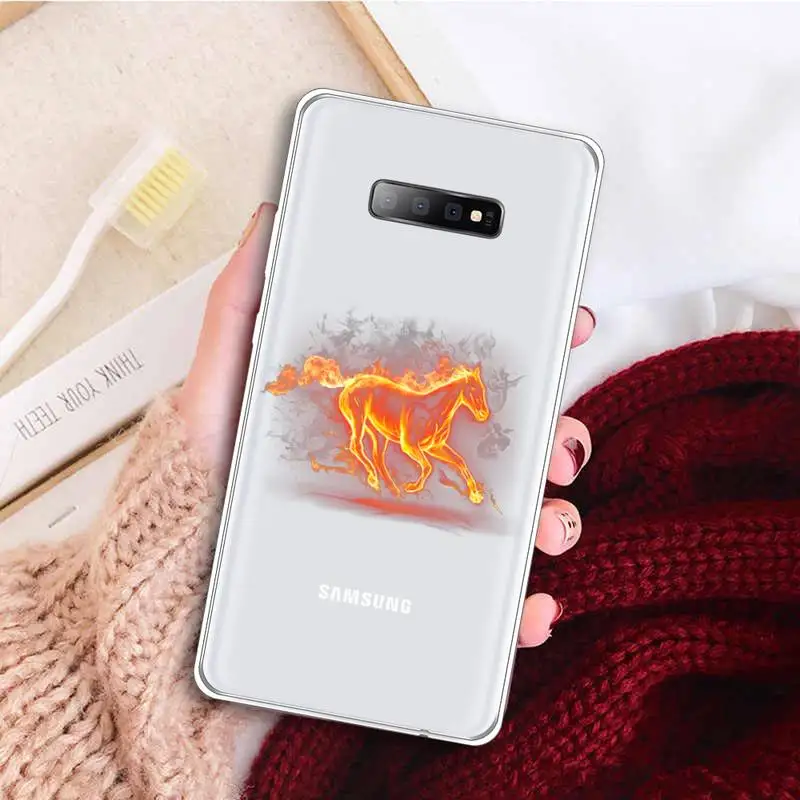 

Cool running horse Phone Case Transparent for samsung A 21s 50 71 S 8 9 20 20fe note 10 20 ultra plus