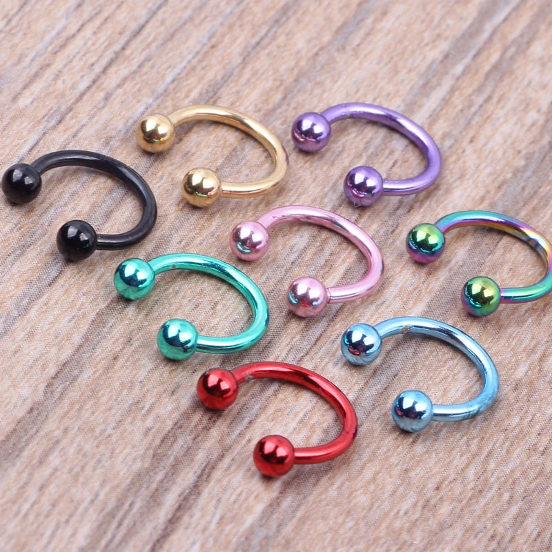 Кольцо в форме подковы для пирсинга носа с клипсой ювелирное изделие мужчин и