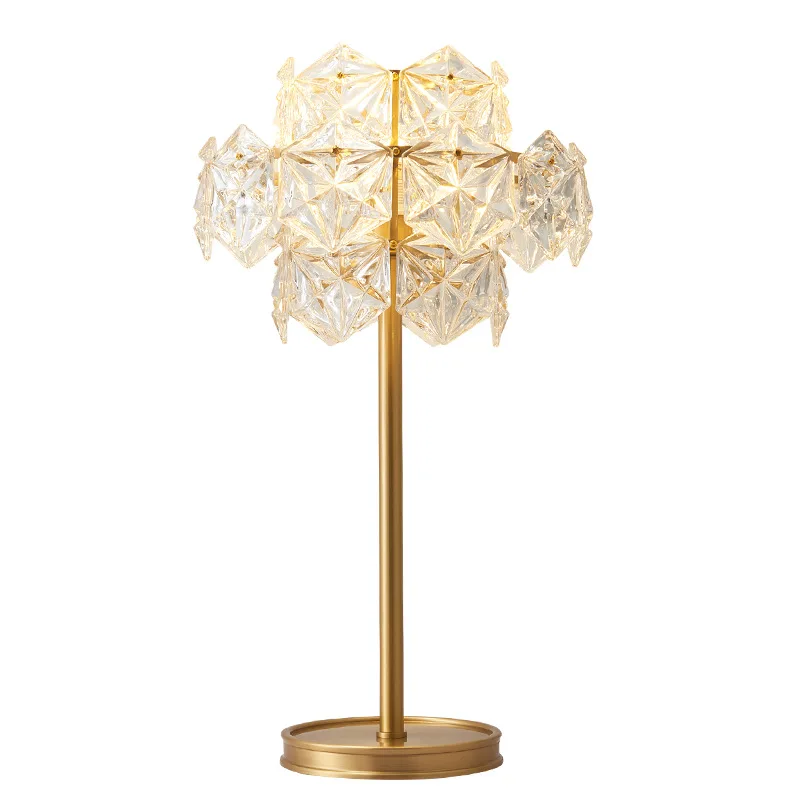 Скандинавская латунная настольная лампа в стиле пост модерн хрустальная E27 для