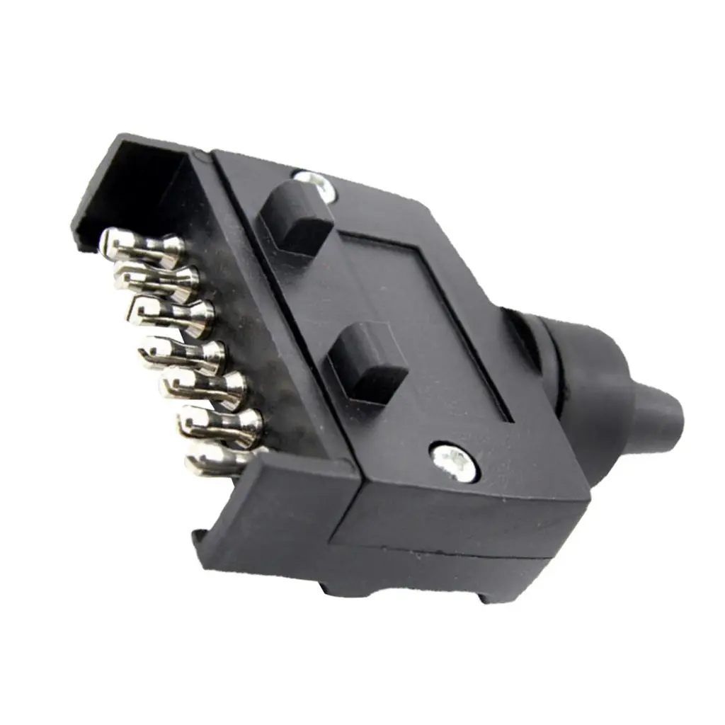 

Replacement 7 Pin 7 Way Flat Male Trailer Plug Connector Socket Trailer Light
