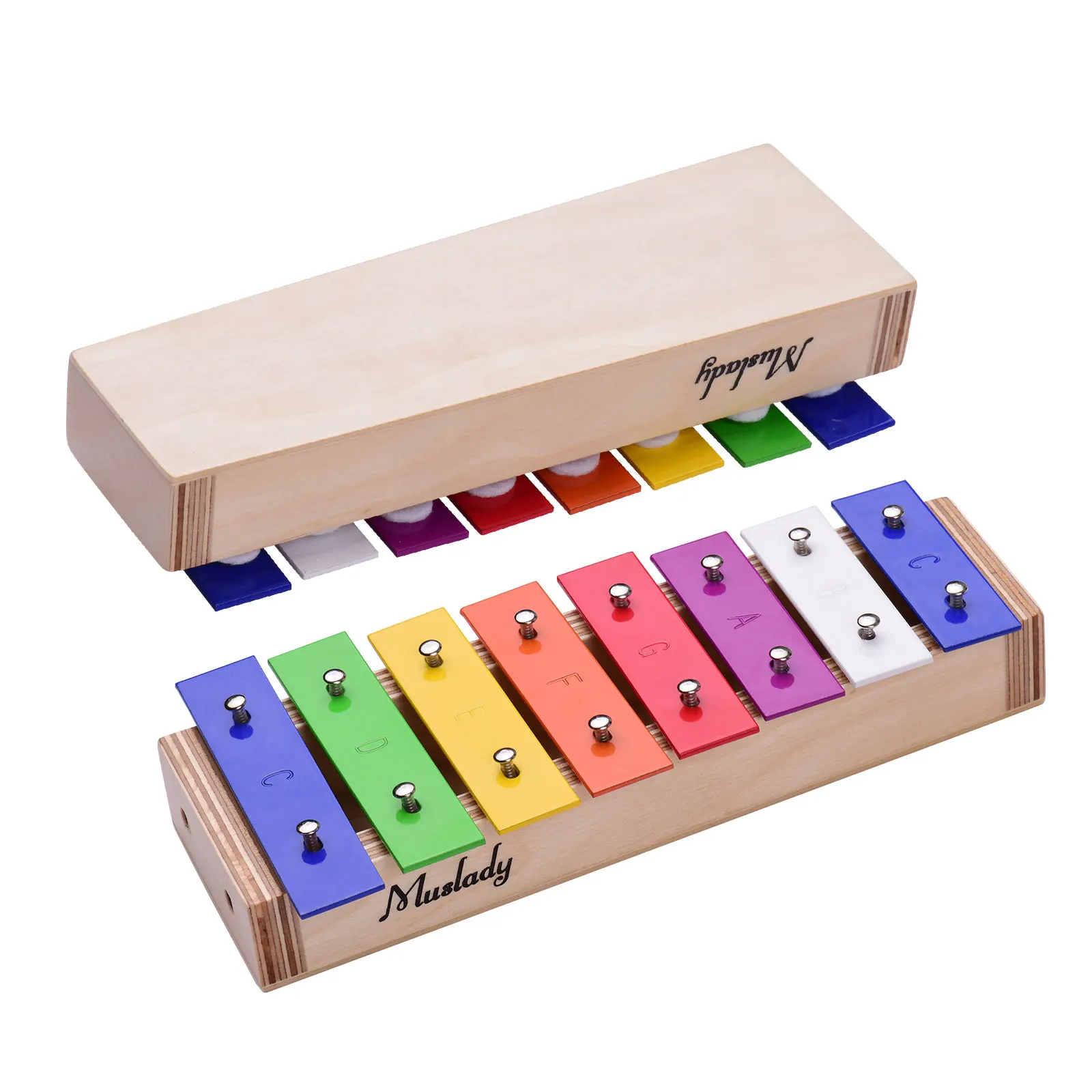 

Muslady 8-Note Colorful Xylophone Glockenspiel Percussion Musical Instrument