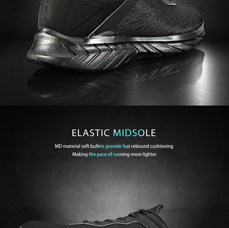 PEAK Men Running Shoes Low-cut Lightweight Woven Non-slip Casual Shoes Reflective Night Running Sneakers Autumn Winter Footwear