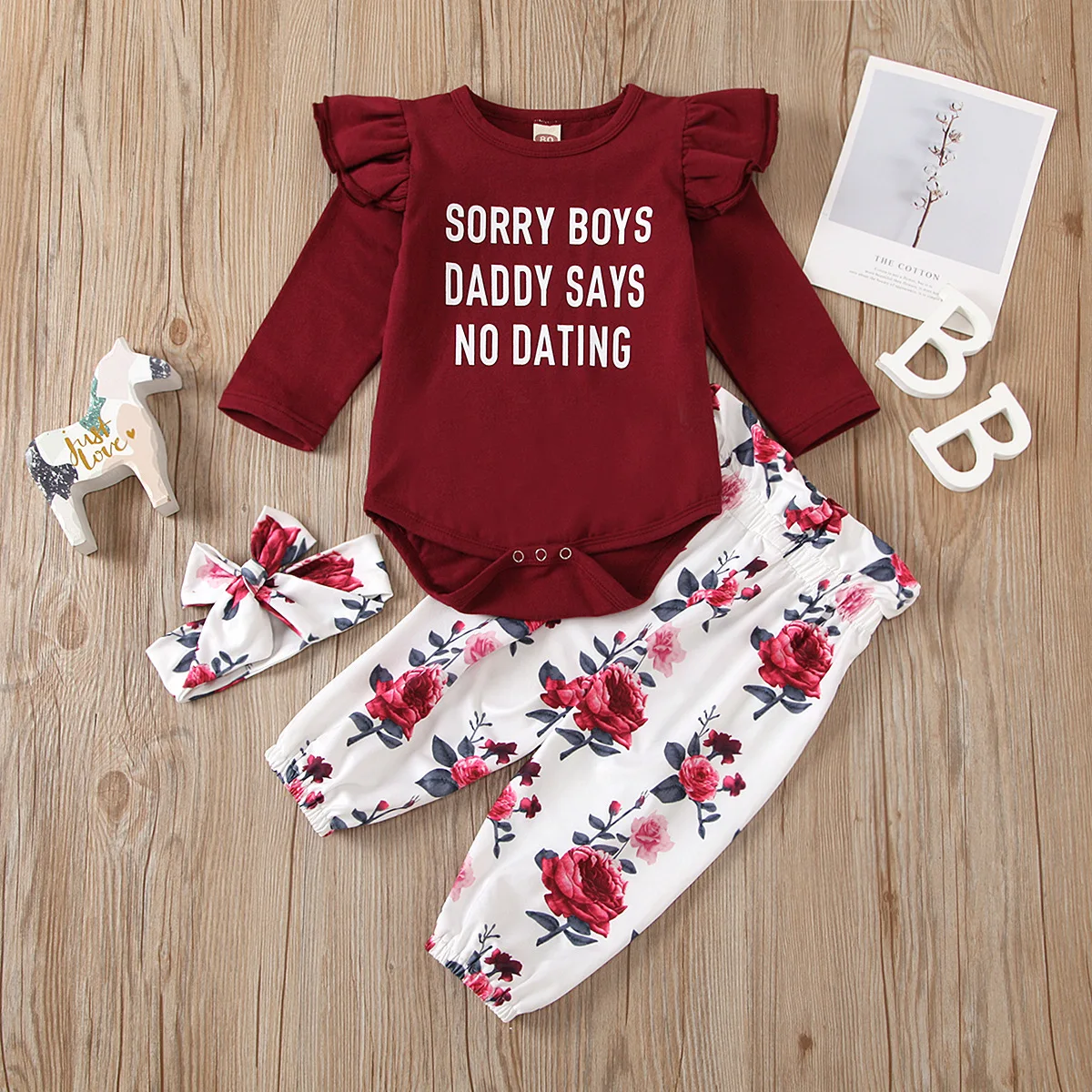 

Одежда для новорожденных, одежда для маленьких девочек, модный детский комбинезон с надписью, костюм из 3 предметов, детская одежда, одежда д...