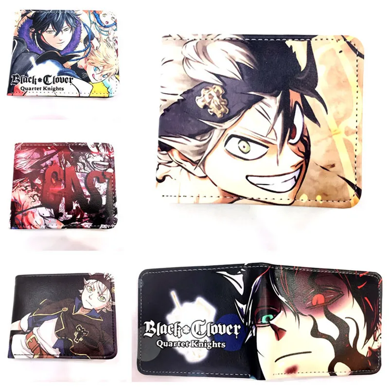 Модный мужской кошелек из аниме Чёрный клевер для студентов короткий косплея