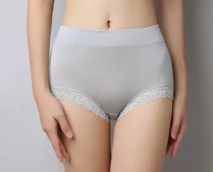 grey AQ193, женские трусы, высокая талия, сексуальные трусики, кружевное нижнее белье, Cuecas, Модальные женские трусики, плюс трусики большого размера - Цвет: grey
