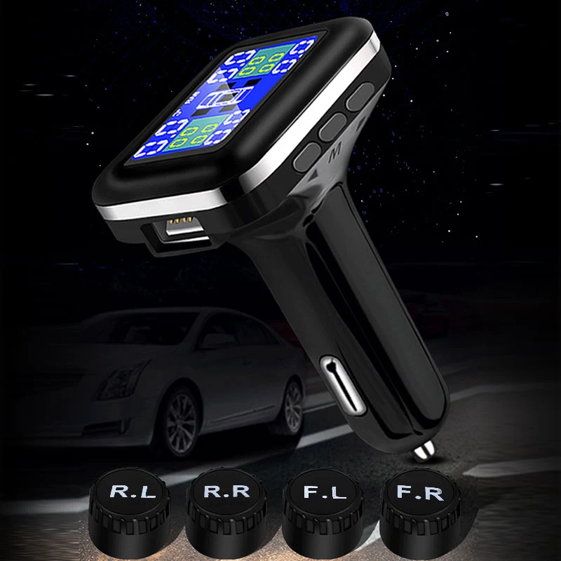 Датчик давления в шинах TPMS внешний датчик с ЖК дисплеем USB для грузовиков|Датчик