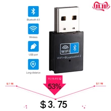 Беспроводной USB Wi-Fi адаптер Bluetooth 4,0 150 Мбит/с 2,4 ГГц мини WiFi антенна компьютер Wi-Fi сетевая карта приемник 802.11b/n/g