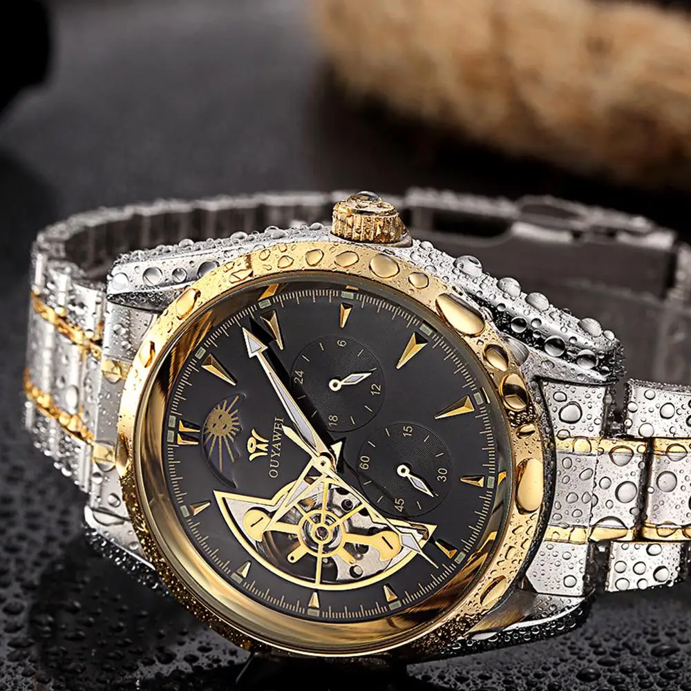 

Gorben Mens Watch Fashion Luxury Wristwatch Full Steel Male Selfwind Automatic Mechanical Watch Sport Wrist Watch