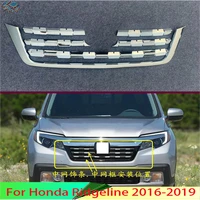 for honda ridgeline 2016 2019 car accessories abs chrome front center mesh grille grill cover radiator strip trim