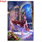 Картина из круглых страз, с изображением девушек и цветов, алмазная вышивка 5D, мозаика, инкрустированная стразами