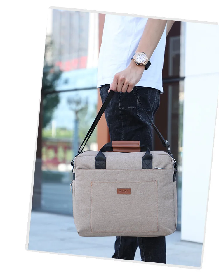 new all-in-one solid color business computer bag out of office fashion simple portable one shoulder breathable briefcase
