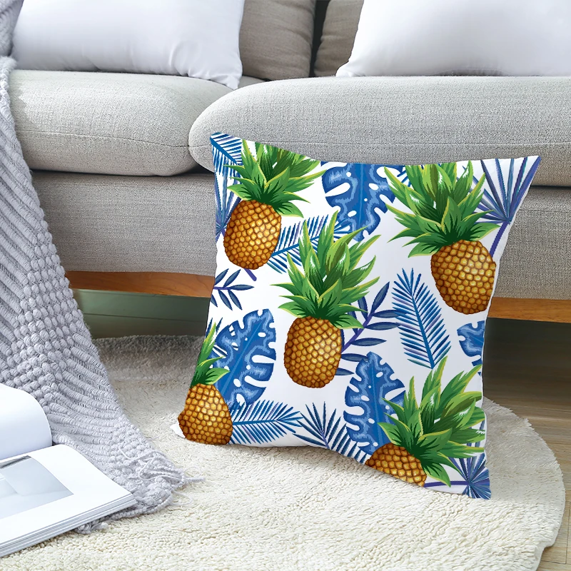 OIMG наволочка с тропическими растениями полиэстер персиковая кожа зеленый лист