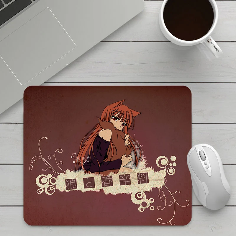 

Small Mousepad Cute Cartoon Pattern of Spice and Wolf Mouse Pad Gamer Desk Mat Pad on the Table Keyboard Gaming Accessories Csgo