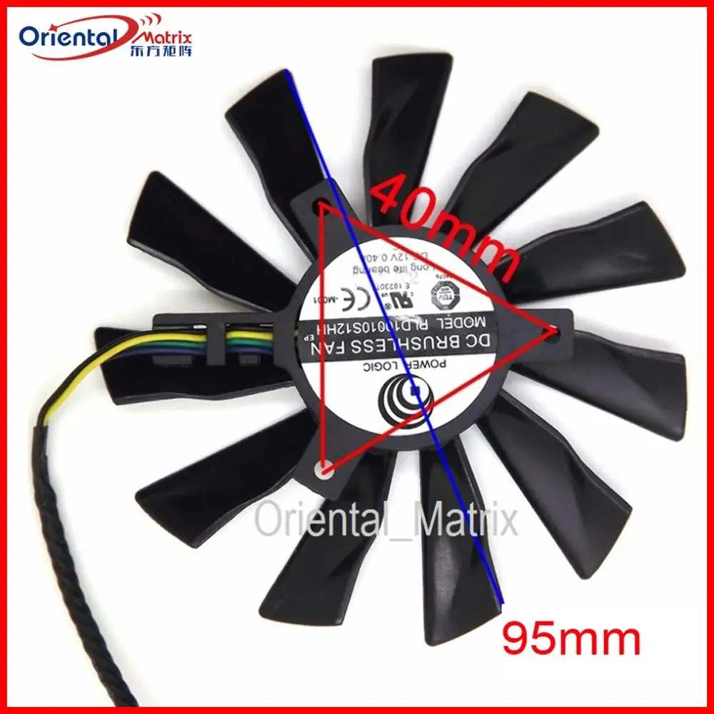 Бесплатная доставка PLD10010S12HH 12 В 0.35A 95 мм 4 провода 4Pin VGA вентилятор для MSI GTX770 R9 280X 270X