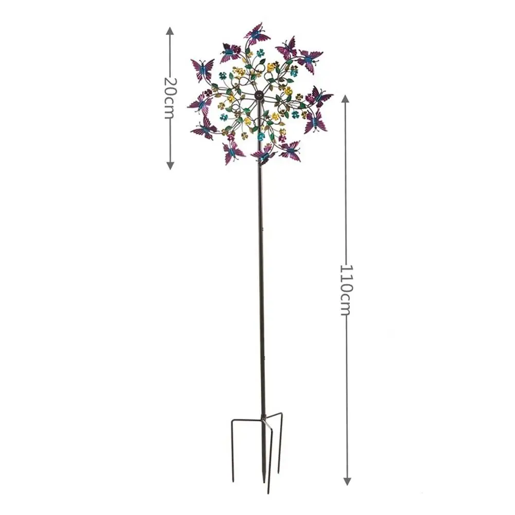 

1pcs Colorful Butterfly Metal Wind-Spinne Garden Lawn Decoration Wind Spinner Iron Stakes Patio Windmill Decoration