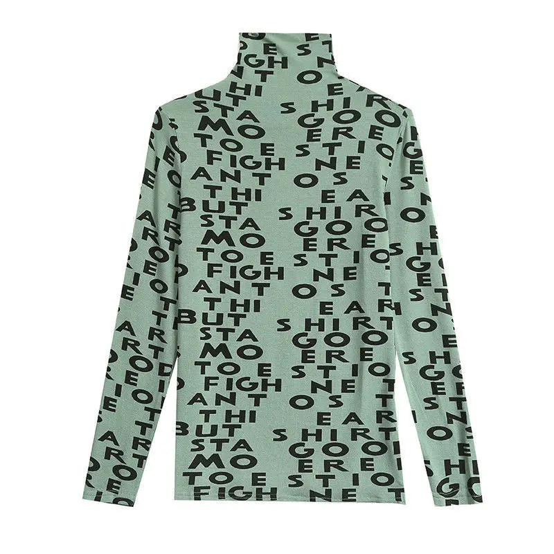 

Autumn and winter semi-high neck bottom shirt women's inner tie plus velvet warm new fashion slim top long sleeve t-shirt women