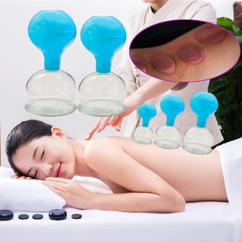 

Anti Cellulite Massager 12-4Pcs Vacuum Massage Silicone Cupping Cups Massage Face Neck Medical Pump Suction Cup Vacuum Cans
