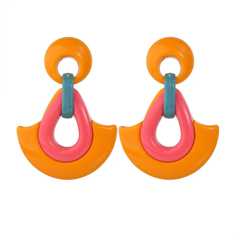 Разноцветные полимерные серьги для женщин сектор цепи акриловые гвоздики лидер