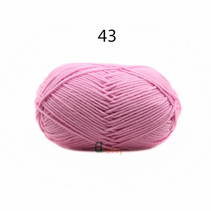 43 1pc 62 цвета хлопок Детская Пряжа молочного оттенка камвольная хлопок крючком нитки для ручного вязания шерсть линия окрашенная нить дешево - Цвет: 43 1pc