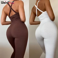 weird puss sexy strap jumpsuits women knitting stretchy overalls skinny summer backless sporty fitness fashion streetwear outfit