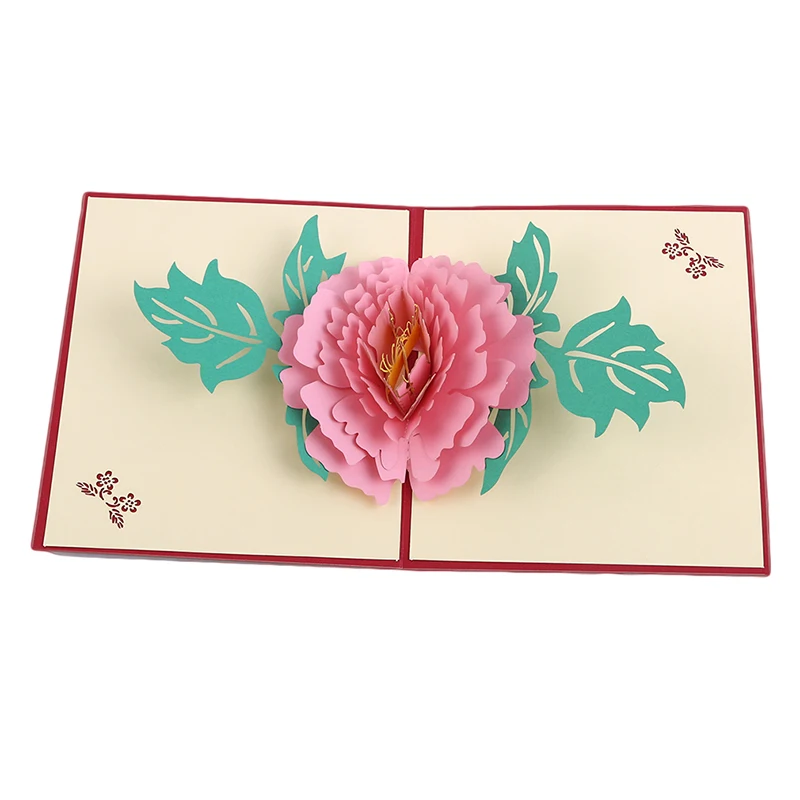 3D Pop UP Cards Gifts Flower Greeting Luoyang Peony Party Invitation Postcards With Envelope Baby Shower Gift Happy Birthday | Дом и сад