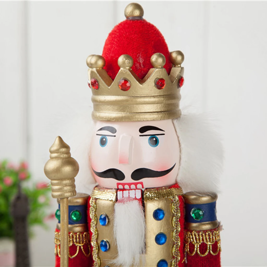 

Retro 30cm Wooden Nutcracker Soldier Figures Figurine Home Ornaments