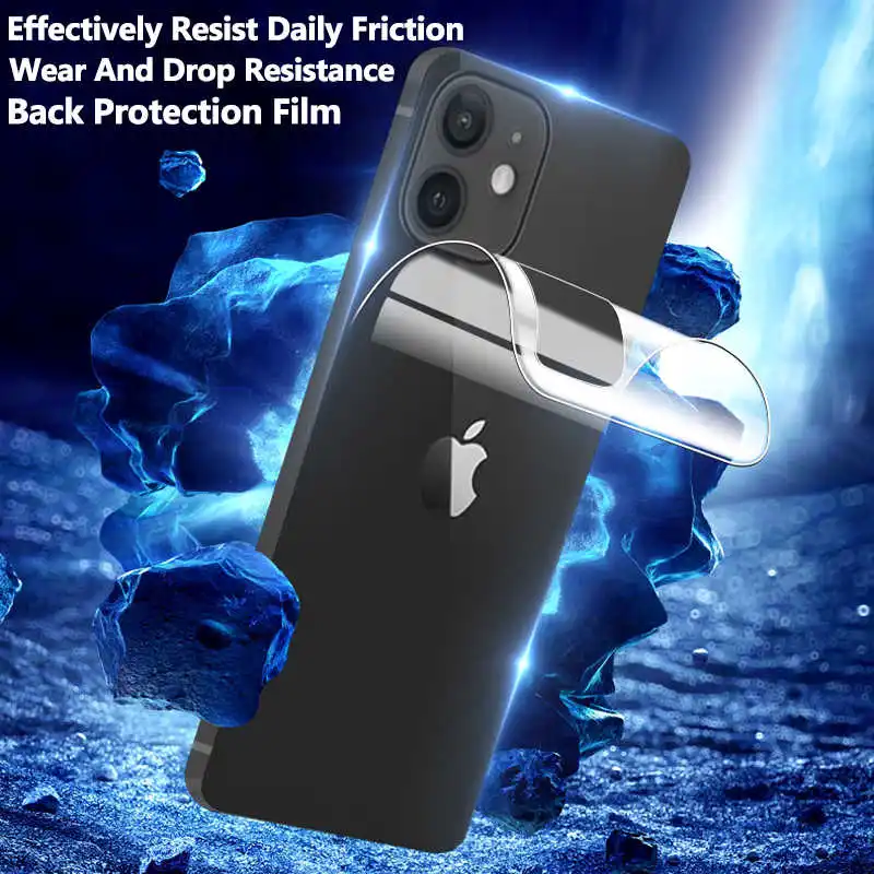 

2PCS Full Cover Matte Hydrogel Film For iPhone 12 11 Pro MAX mini Screen Protector 12 X XR XS Max 6S Plus 7 8 SE 2020 Back Film