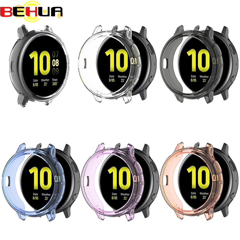 Прозрачный защитный силиконовый из ТПУ чехол для samsung galaxy watch active 2 44 мм 40 мм SM-R830 R820 чехол Сменные аксессуары