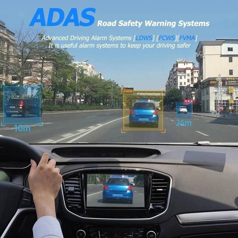 FHD 1080P Автомобильный видеорегистратор с двойным объективом V49C ADAS WIFI ночная версия
