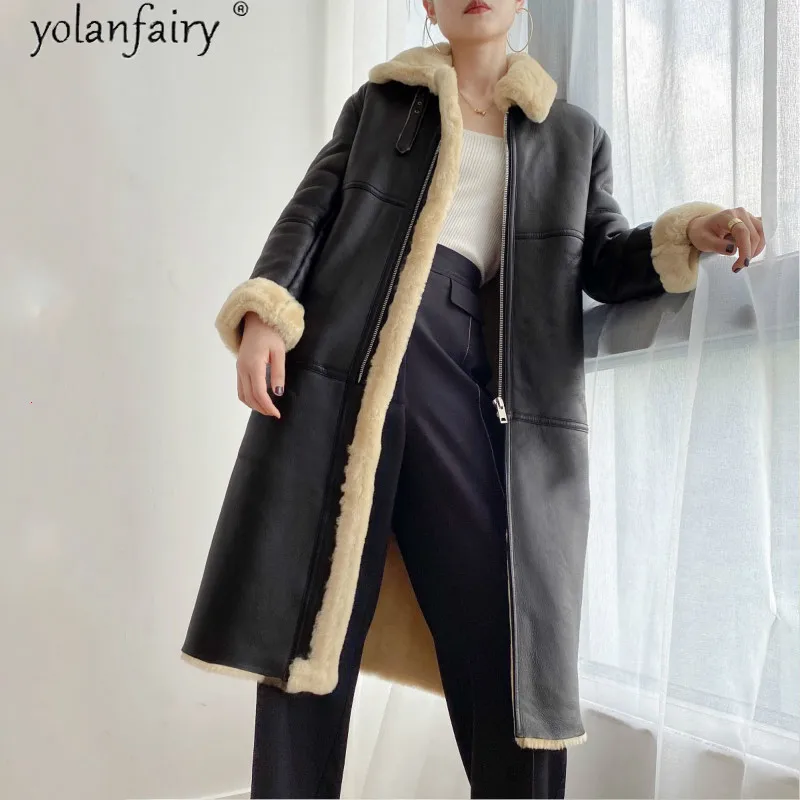 Женское зимнее пальто из натуральной овчины мериноса | Женская одежда