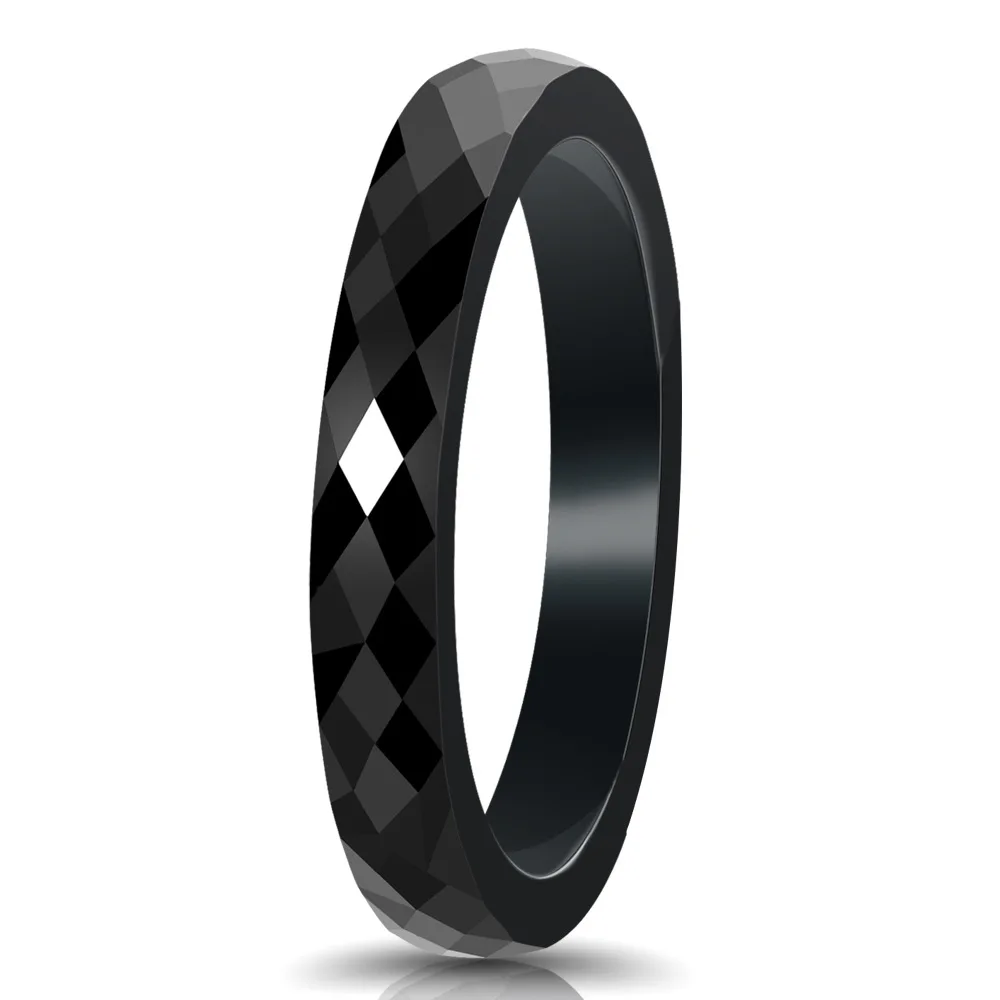 

Fashion Black White Surface Ceramic Wedding Rings For Women Trendy Love Punk Gothic Engagement Ring Men Dropshipping
