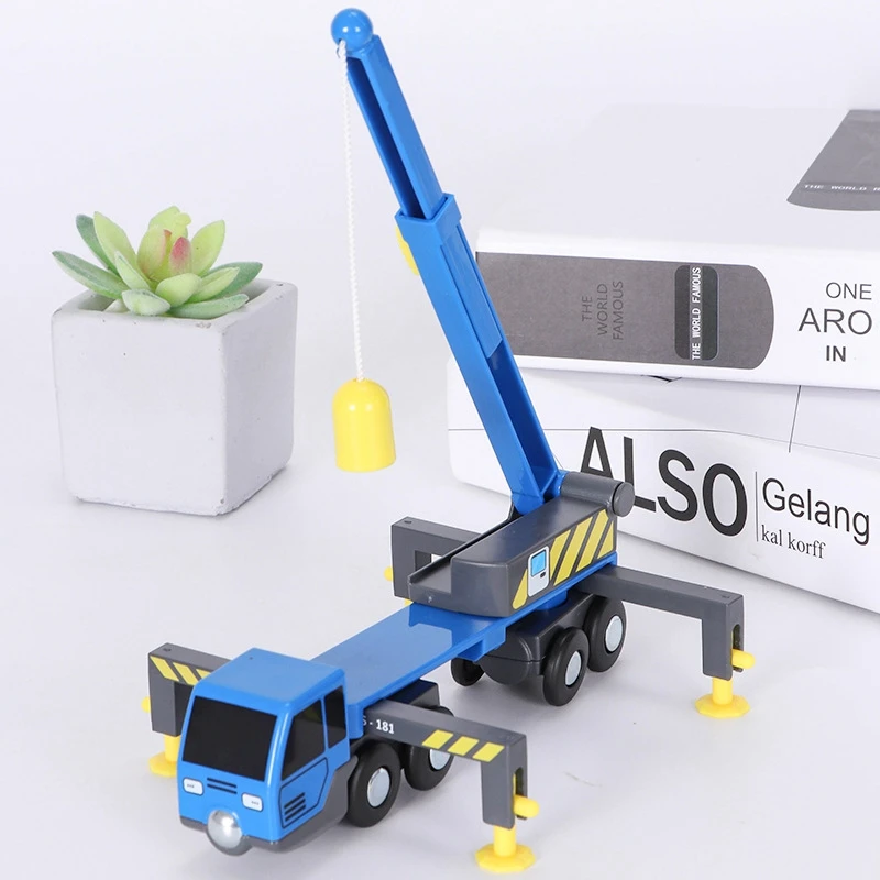 

Multifunctional Train Toy Set Accessories Mini Crane Truck Toy Vheicles Kids Toy Compatible with Wooden Tracks Railway