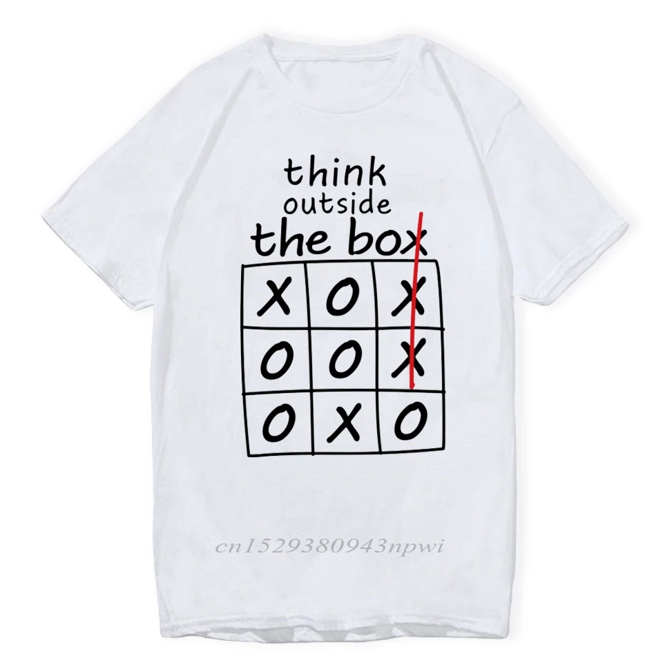 Забавные мужские футболки Think Out The Box брендовые Модные летняя футболка Мужская