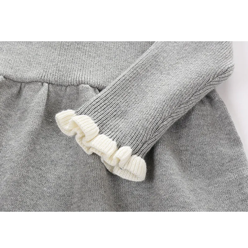 Высокое качество однотонное трикотажное платье для маленьких девочек Одежда