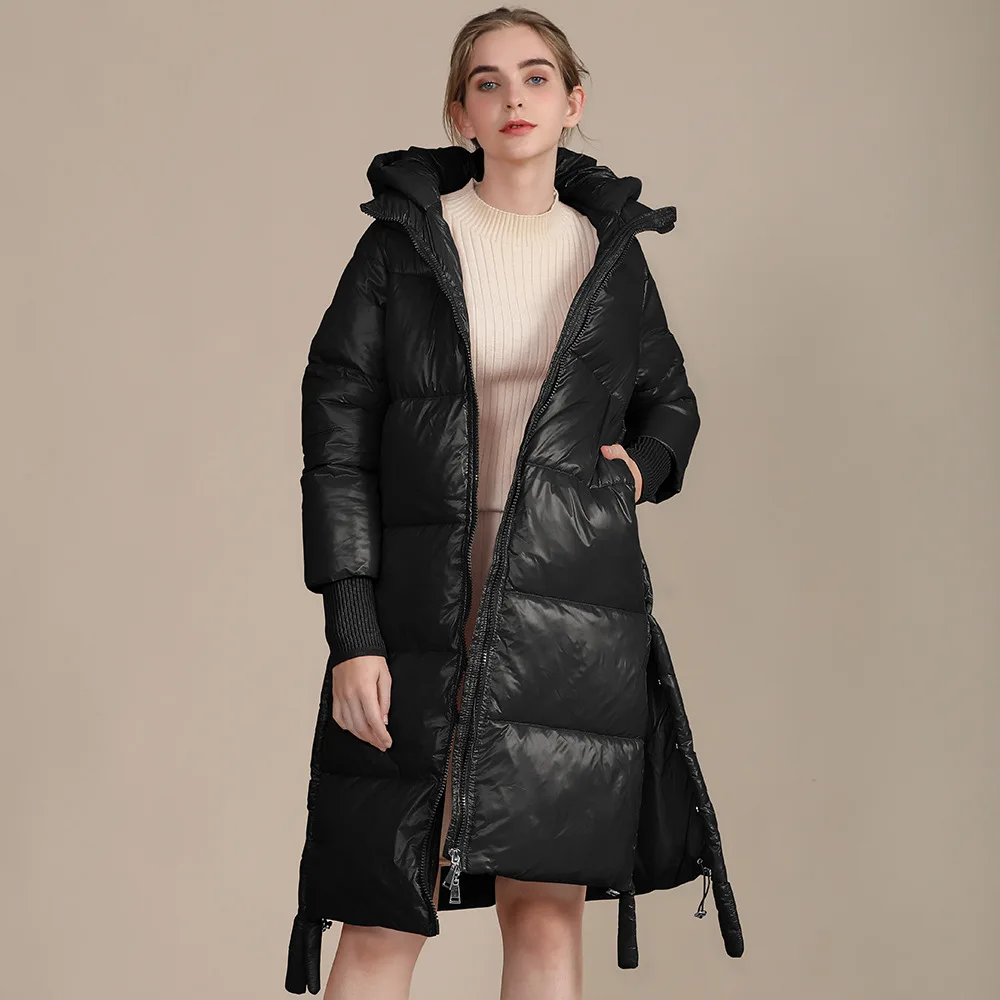 

Europe and the United StatesCross - borderLongCottonClothing Women Winter Bright FaceLoose Warm lady's Cotton-paddedCoat