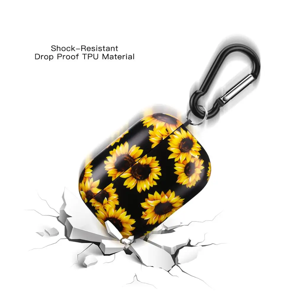 Новинка чехол Netarlier для беспроводных Bluetooth наушников Apple AirPods Pro Sunflower матовый