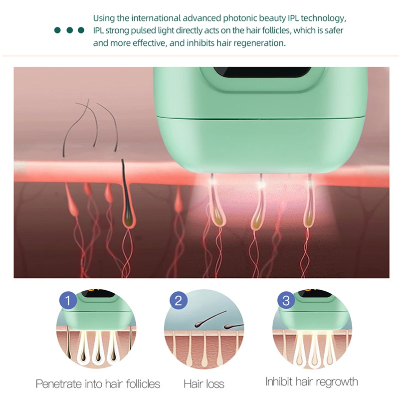 

CkeyiN 990000 Flashes Ipl Hair Removal Painless Laser Epilator Lcd Display Depilador Bikini Trimmer Shaver Hair Remover Device