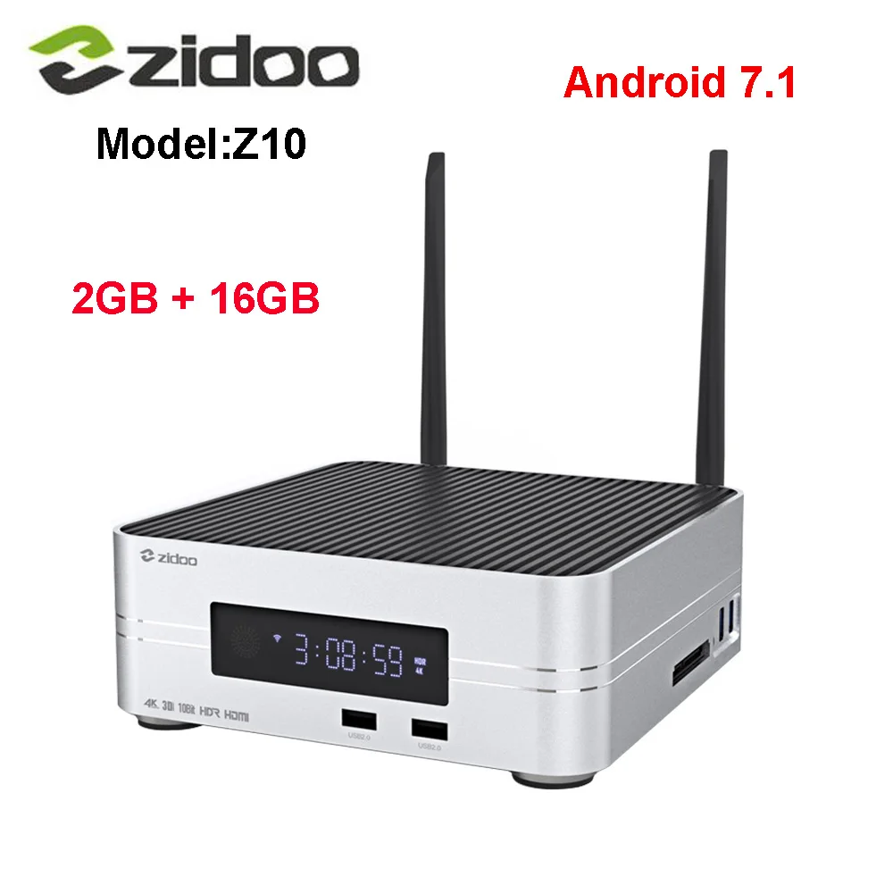 Zidoo Z10 Android 7,1 ТВ-приставка 1000M LAN 4K BT4.1 смарт-приставка Realtek RTD1296 2 Гб ОЗУ 16 Гб ПЗУ поддержка 3," HDD медиаплеер - Color: only Z10