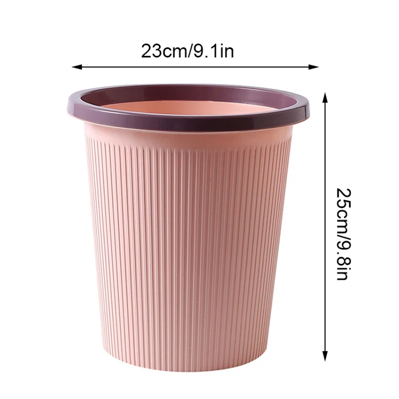 

Trash Can Nordic Minimalist Style Bathroom Trash Bin Non-Slip Anti-Fall Wear-Resistant Round Bedroom Kitchen Supply Trash Can