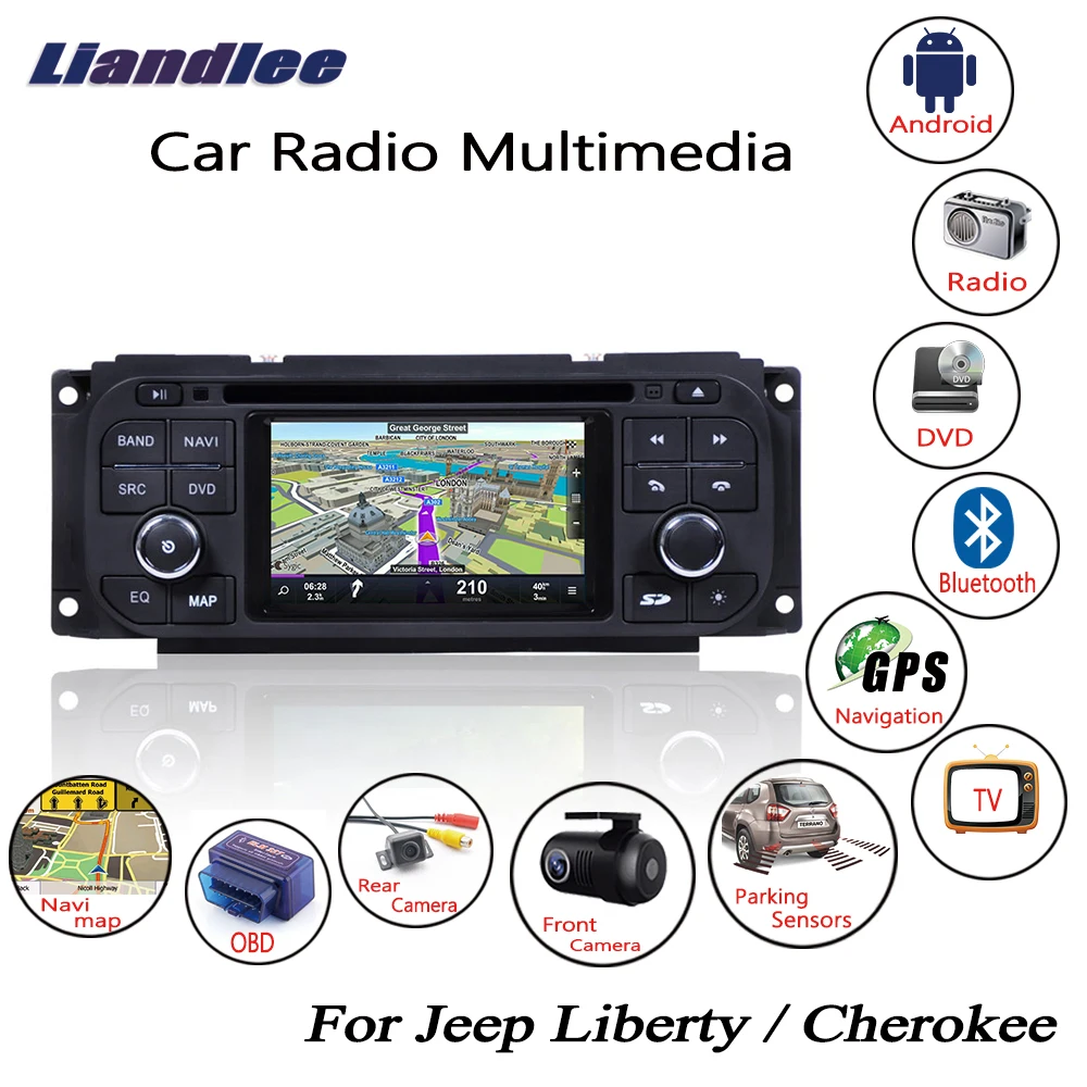 Для Jeep Liberty/Cherokee 2002 ~ 2005 2006 2007 Android мультимедийный автомобильный радиоприемник AM FM
