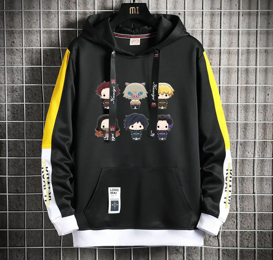 

Demon Slayer Anime Hoodie Men/Women Popular Harajuku Hoodeds Pullover Streetwear Casual Fake Two-Piece jacket coat